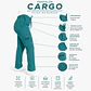 Pantalón Clínico para Mujer Modelo Cargo Antifluido Elasticado Turquesa - Miniatura 6