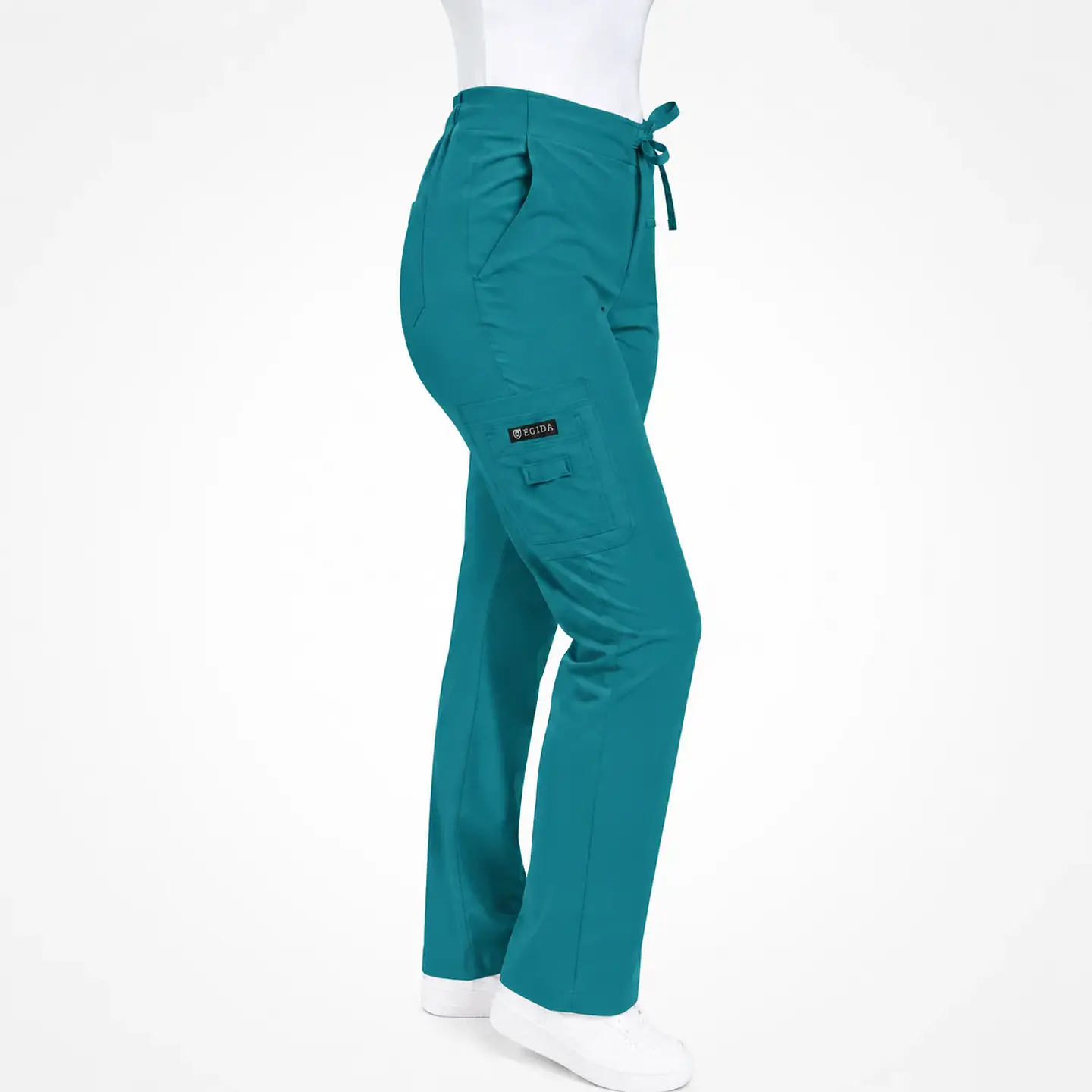 Pantalón Clínico para Mujer Modelo Cargo Antifluido Elasticado Turquesa 5