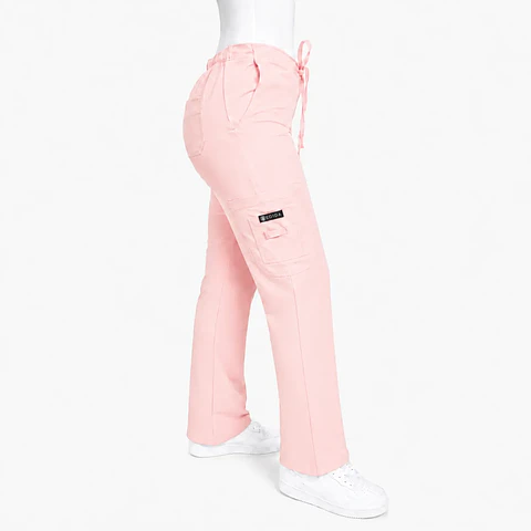 Pantalón Clínico para Mujer Modelo Cargo Antifluido Elasticado Damasco