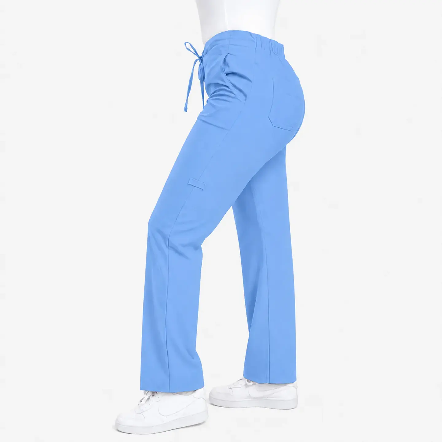 Pantalón Clínico para Mujer Modelo Cargo Antifluido Elasticado Celeste 4