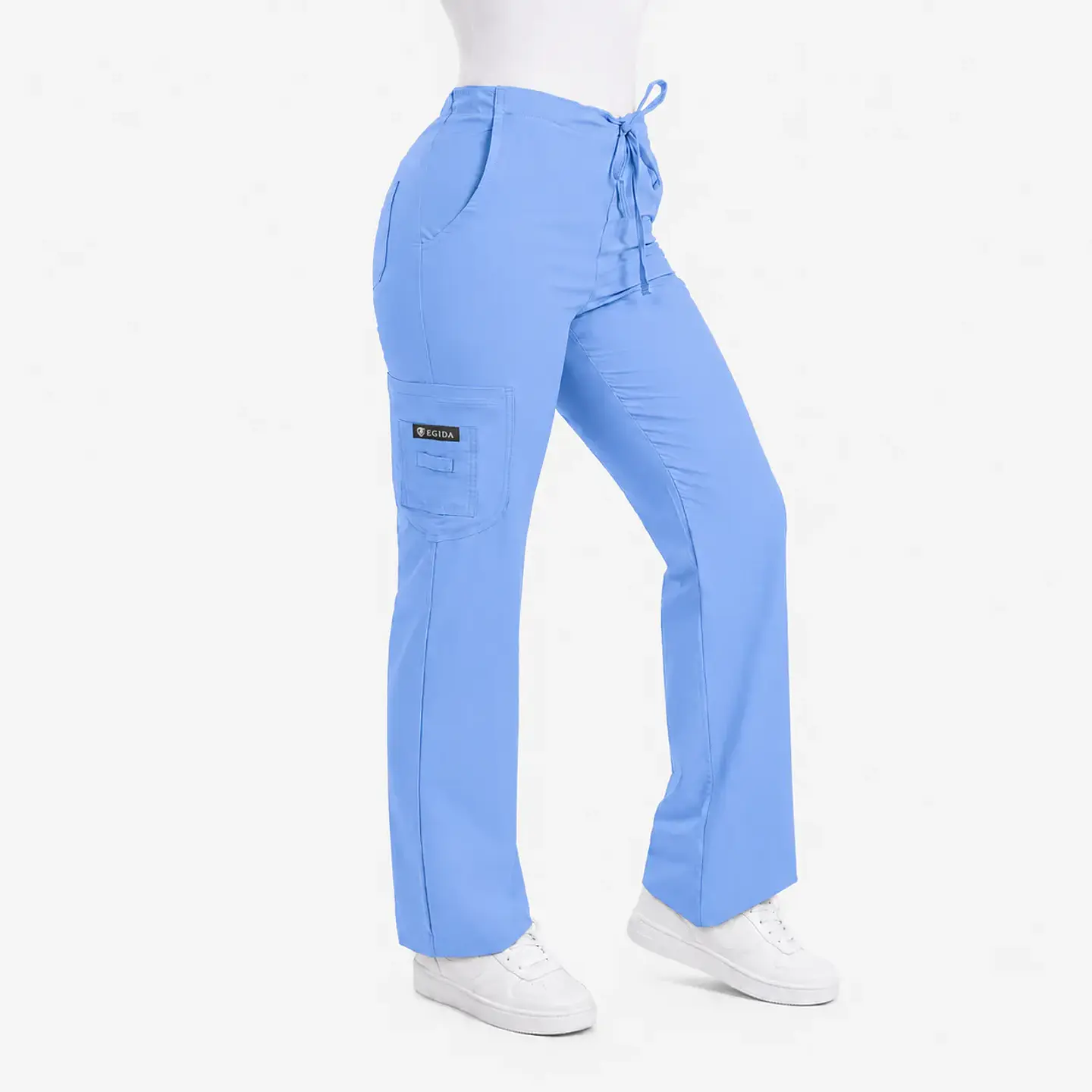 Pantalón Clínico para Mujer Modelo Cargo Antifluido Elasticado Celeste 3