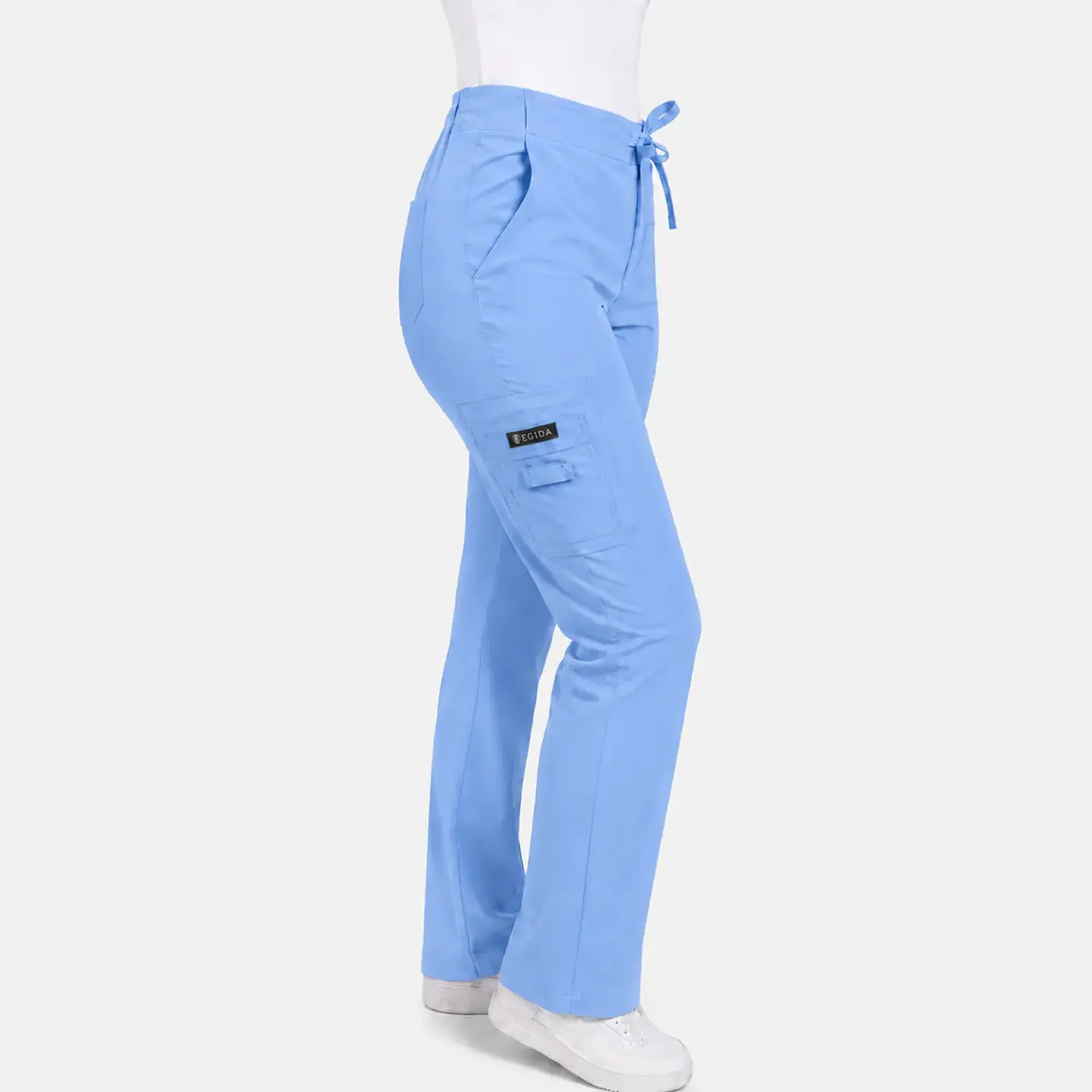 Pantalón Clínico para Mujer Modelo Cargo Antifluido Elasticado Celeste 5