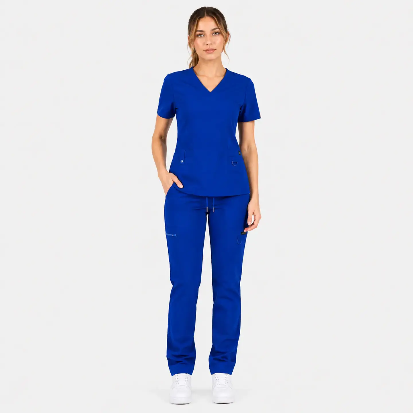 Conjunto Clínico Hana Azul Rey para Mujer | Blusa Hana + Pantalón Hana Recto – Línea Aesthetic 2