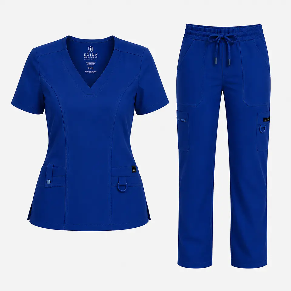 Conjunto Clínico Hana Azul Rey para Mujer | Blusa Hana + Pantalón Hana Recto – Línea Aesthetic 5