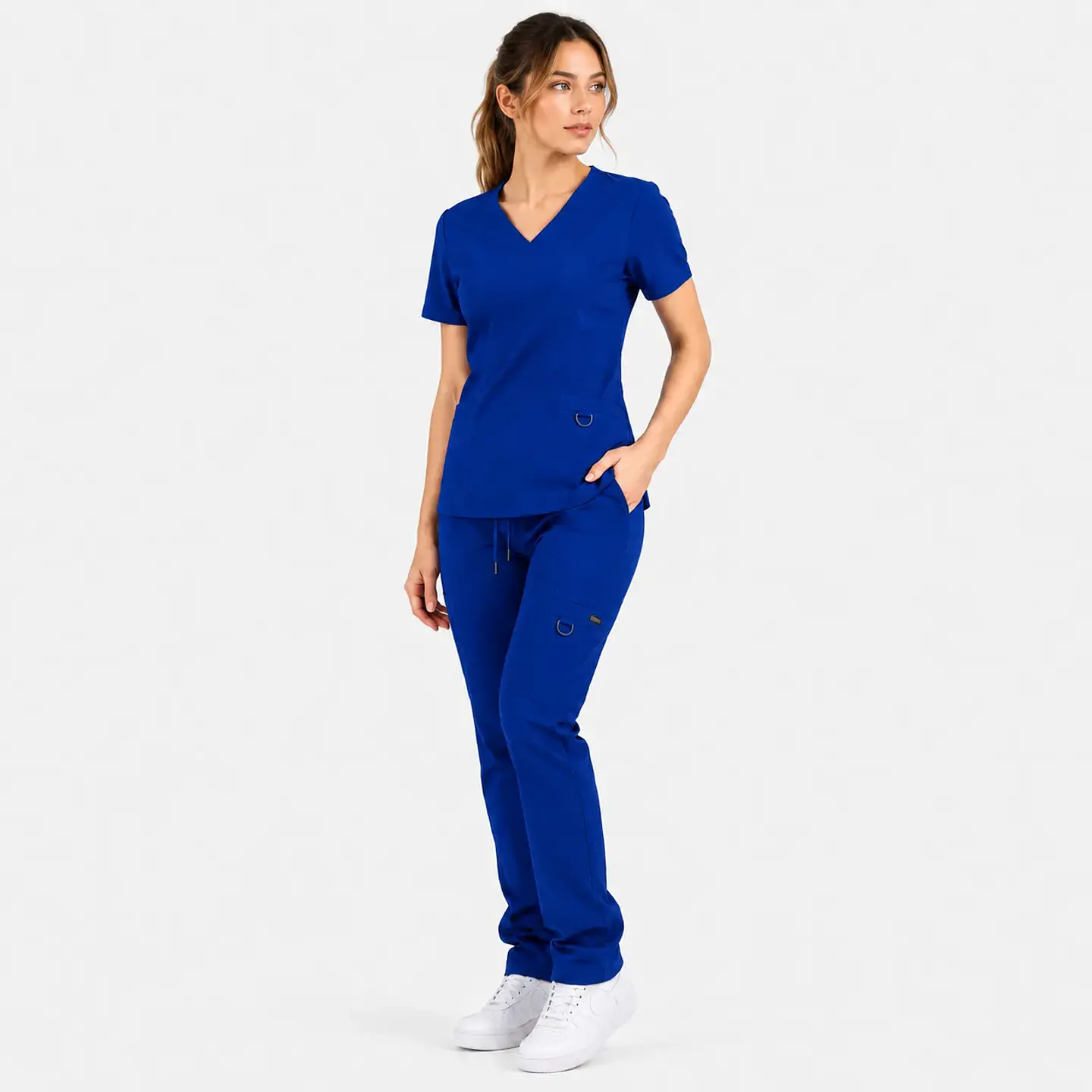 Conjunto Clínico Hana Azul Rey para Mujer | Blusa Hana + Pantalón Hana Recto – Línea Aesthetic 1