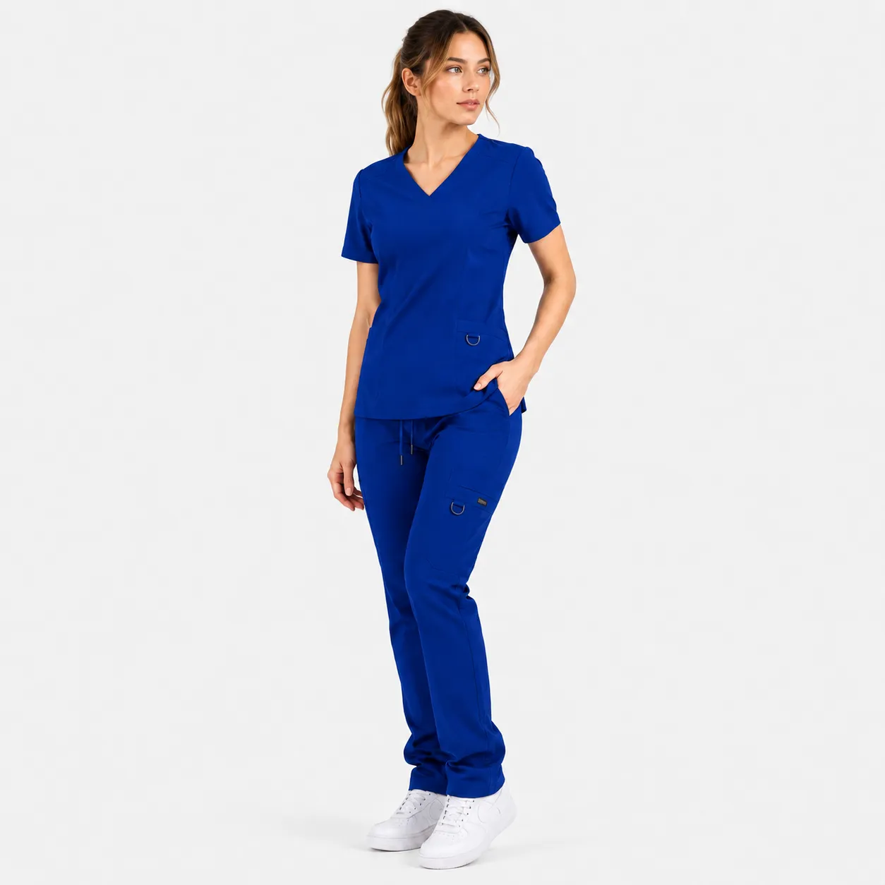 Conjunto Clínico Hana Azul Rey para Mujer | Blusa Hana + Pantalón Hana Recto – Línea Aesthetic