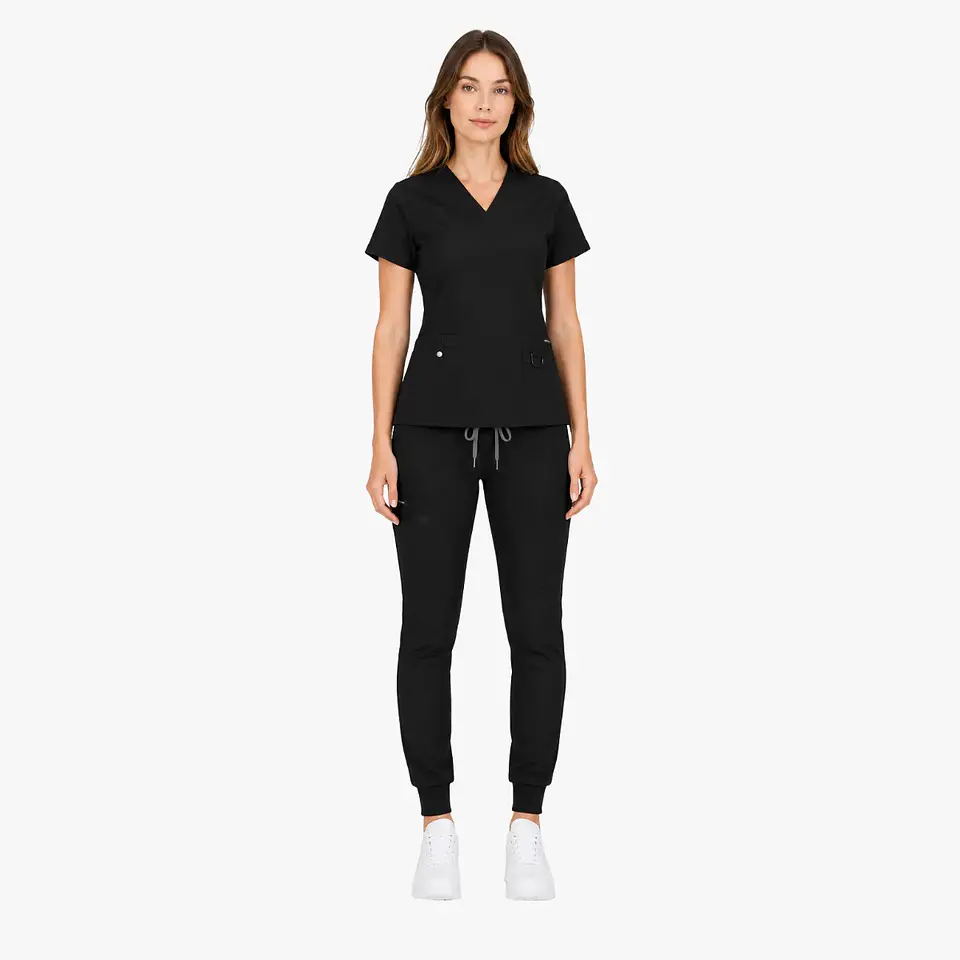 Conjunto Clinico Negro Blusa Hana + Pantalon Jogger  3