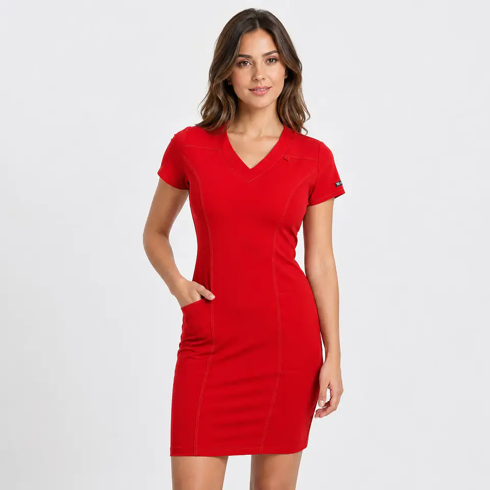 Vestido Clínico Scarlett Rojo Antifluido 2