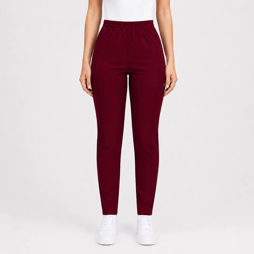 Pantalón Clínico Pitillo Antifluido para Mujer – Burdeo 3