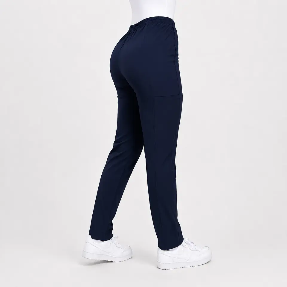 Pantalón Clínico Pitillo Antifluido para Mujer – Azul Marino 3