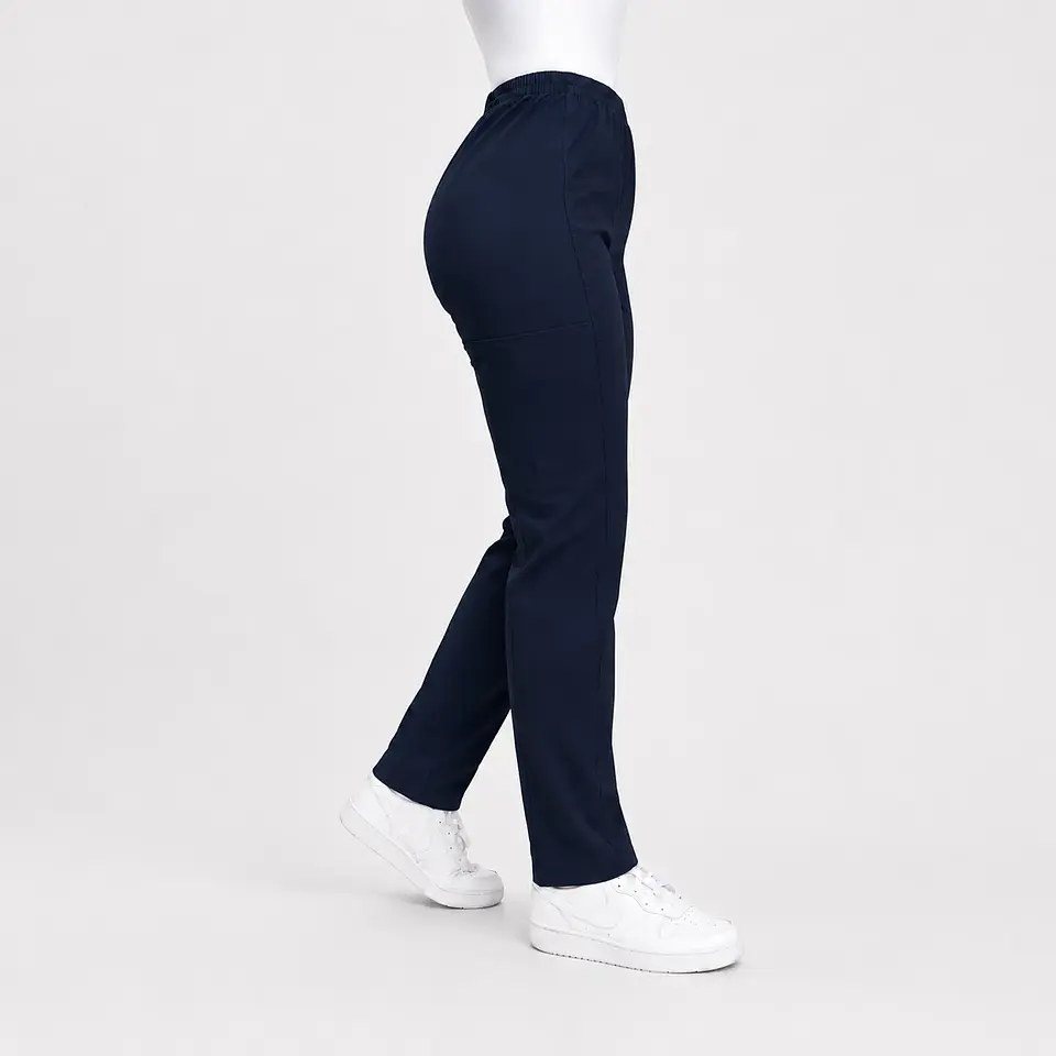 Pantalón Clínico Pitillo Antifluido para Mujer – Azul Marino 4