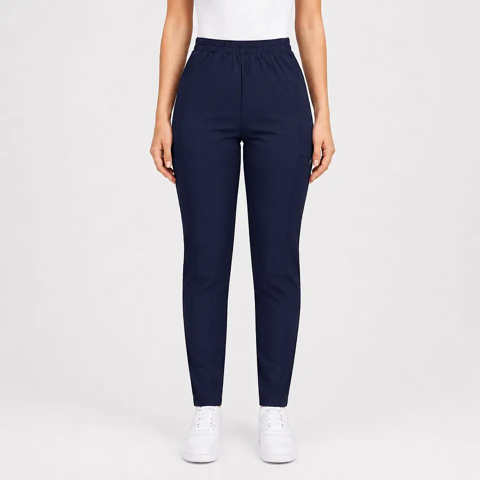 Pantalón Clínico Pitillo Antifluido para Mujer – Azul Marino 2
