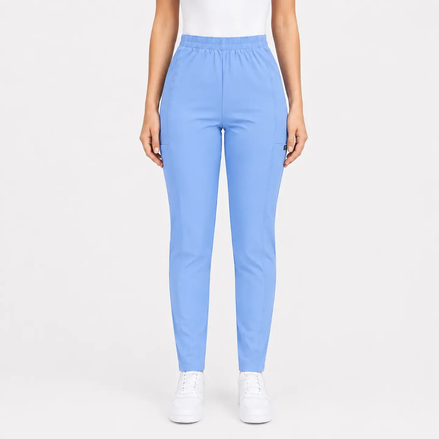Pantalón Clínico Pitillo Antifluido para Mujer – Celeste 3