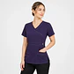 Blusa Clínica Mujer Amatista Cuello Cruzado Morada con Costuras en Contraste - Miniatura 2