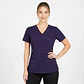 Blusa Clínica Mujer Amatista Cuello Cruzado Morada con Costuras en Contraste - Miniatura 3