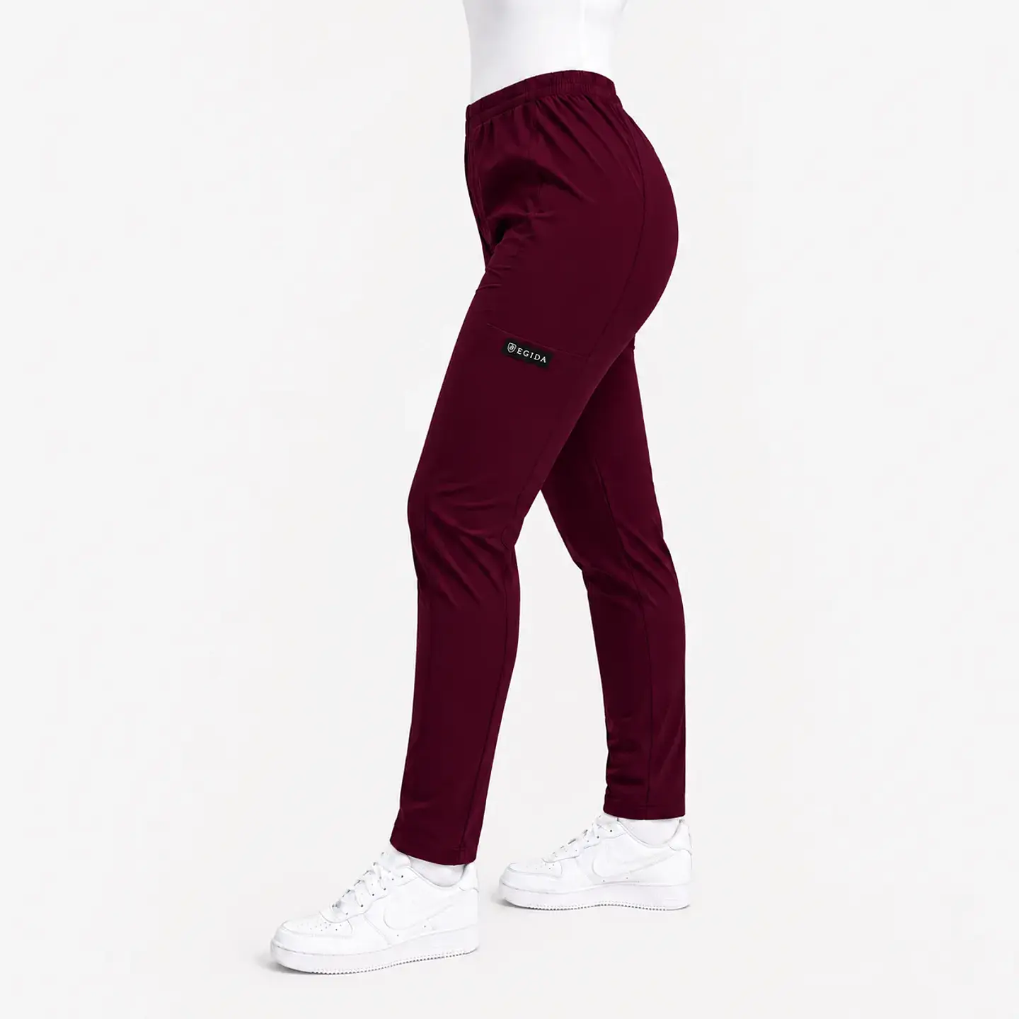 Pantalón Clínico Pitillo Antifluido para Mujer – Burdeo 1