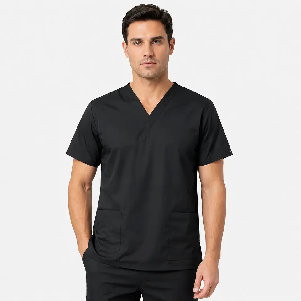 Polera Médica Ares Flex para Hombre – Negro 2