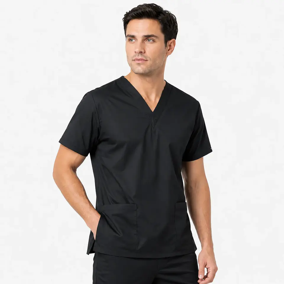 Polera Médica Ares Flex para Hombre – Negro 1