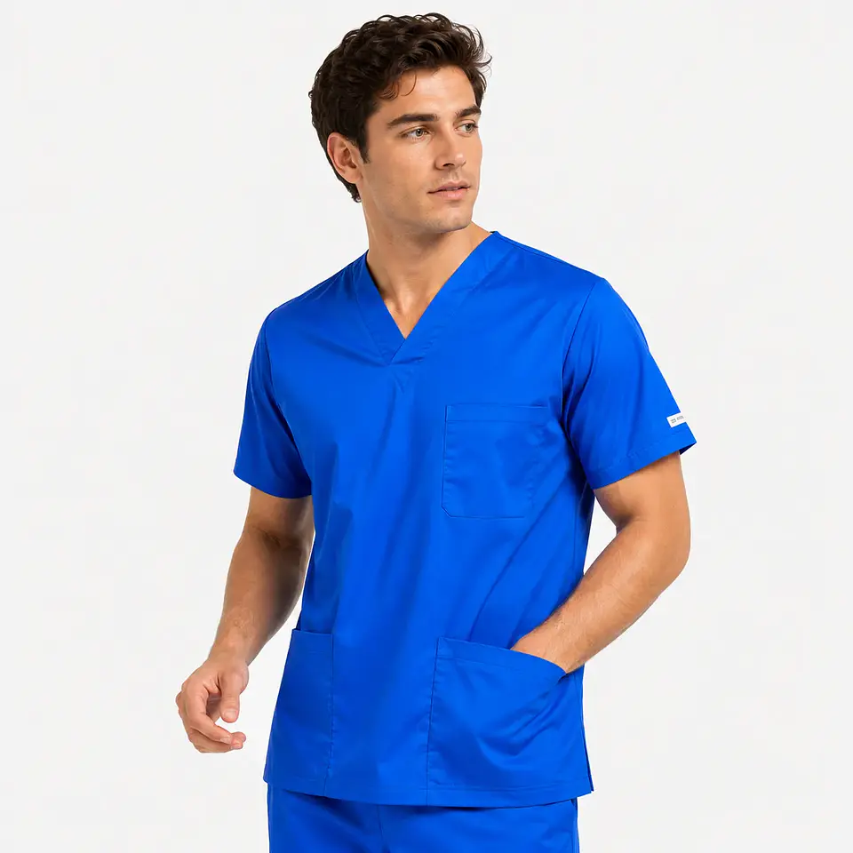 Polera Médica Ares Med Comfort Flex para Hombre – Azul Rey 1