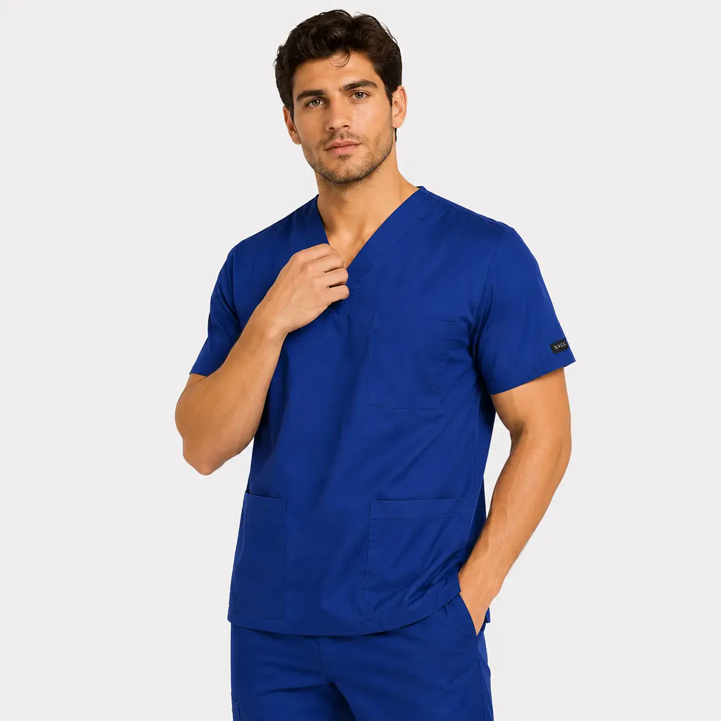 Polera Médica Ares Med Comfort Flex para Hombre – Azul Marino 2
