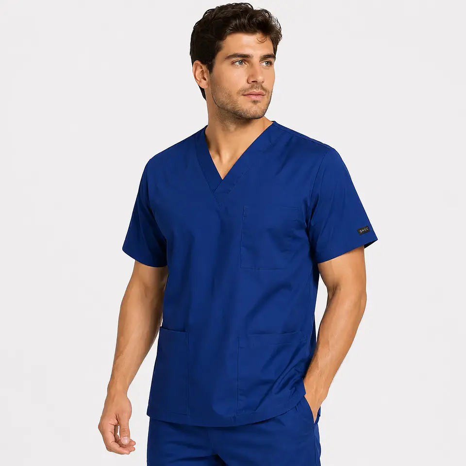 Polera Médica Ares Med Comfort Flex para Hombre – Azul Marino 1