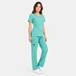Conjunto Clínico: Blusa y Pantalón Cargo Poplin para Mujer – Verde Pabellón - Miniatura 3
