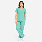 Conjunto Clínico: Blusa y Pantalón Cargo Poplin para Mujer – Verde Pabellón - Miniatura 2