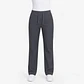 Pantalón médico gris para mujer con tiras de ajuste y dos bolsillos laterales - Miniatura 3