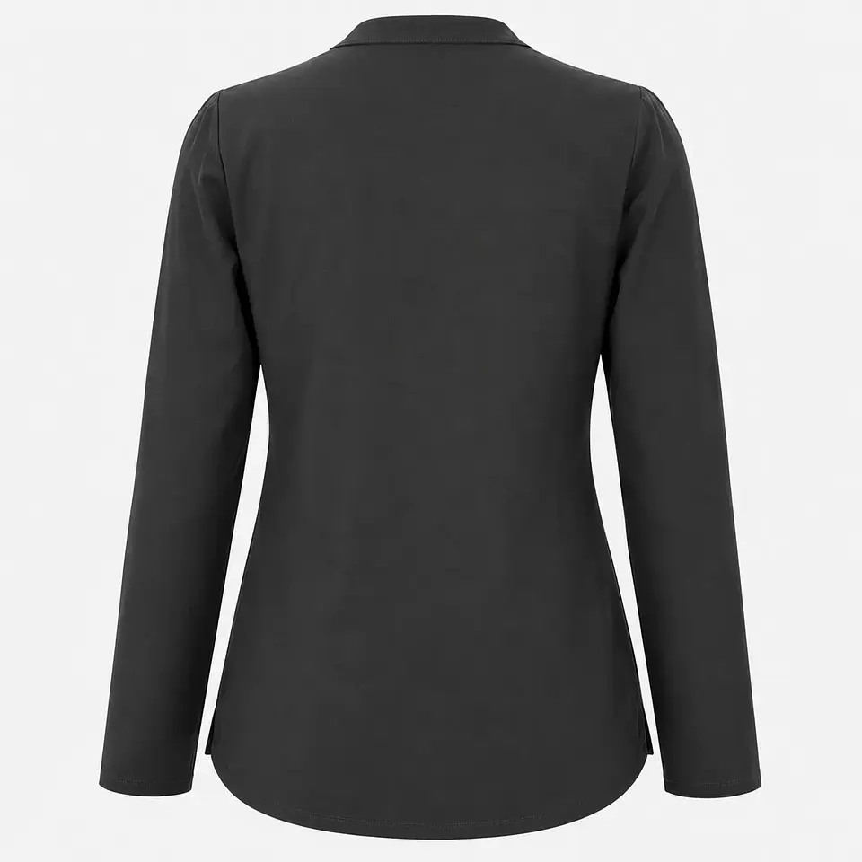 Blusa Clínica Antifluido Manga Larga con Botones para Mujer – Gris 4