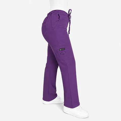 Pantalón Médico Cargo Antifluido para Mujer – Morado