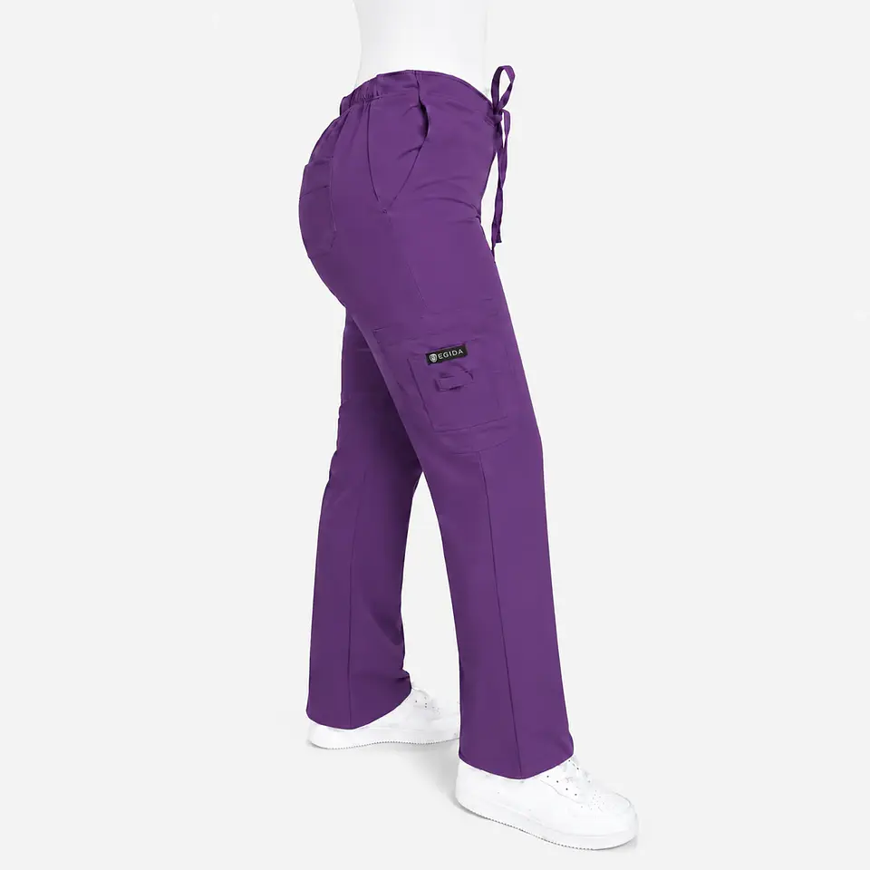 Pantalón Médico Cargo Antifluido para Mujer – Morado 1