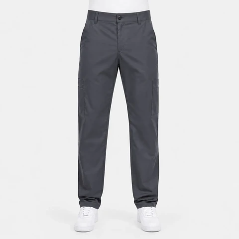 Pantalón Clínico Cargo con Botón para Hombre – Gris 