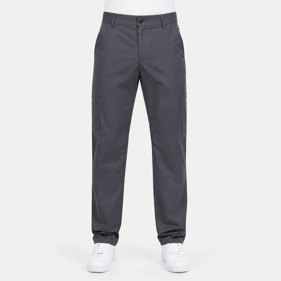 Pantalón Clínico Cargo con Botón para Hombre – Gris  1