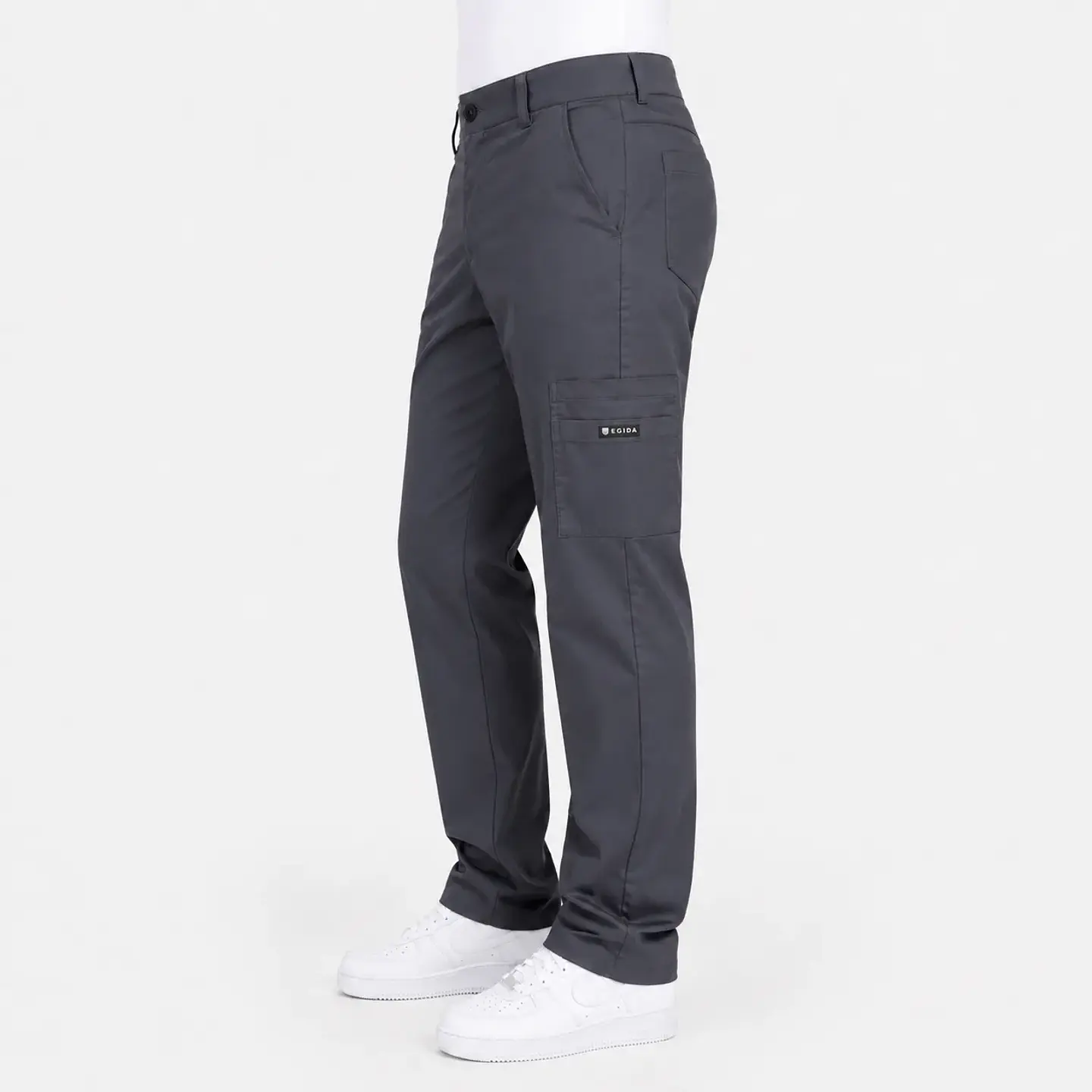 Pantalón Clínico Cargo con Botón para Hombre – Gris  2