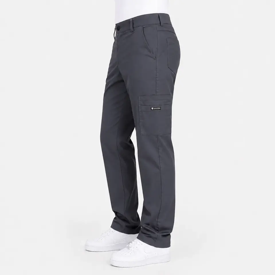 Pantalón Clínico Cargo con Botón para Hombre – Gris  2