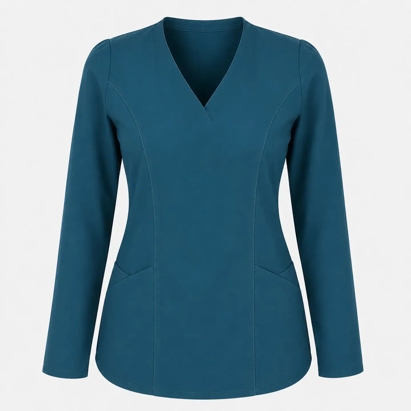 Blusa Médica Iris Verde Petróleo Manga Larga de Mujer | Egida 3