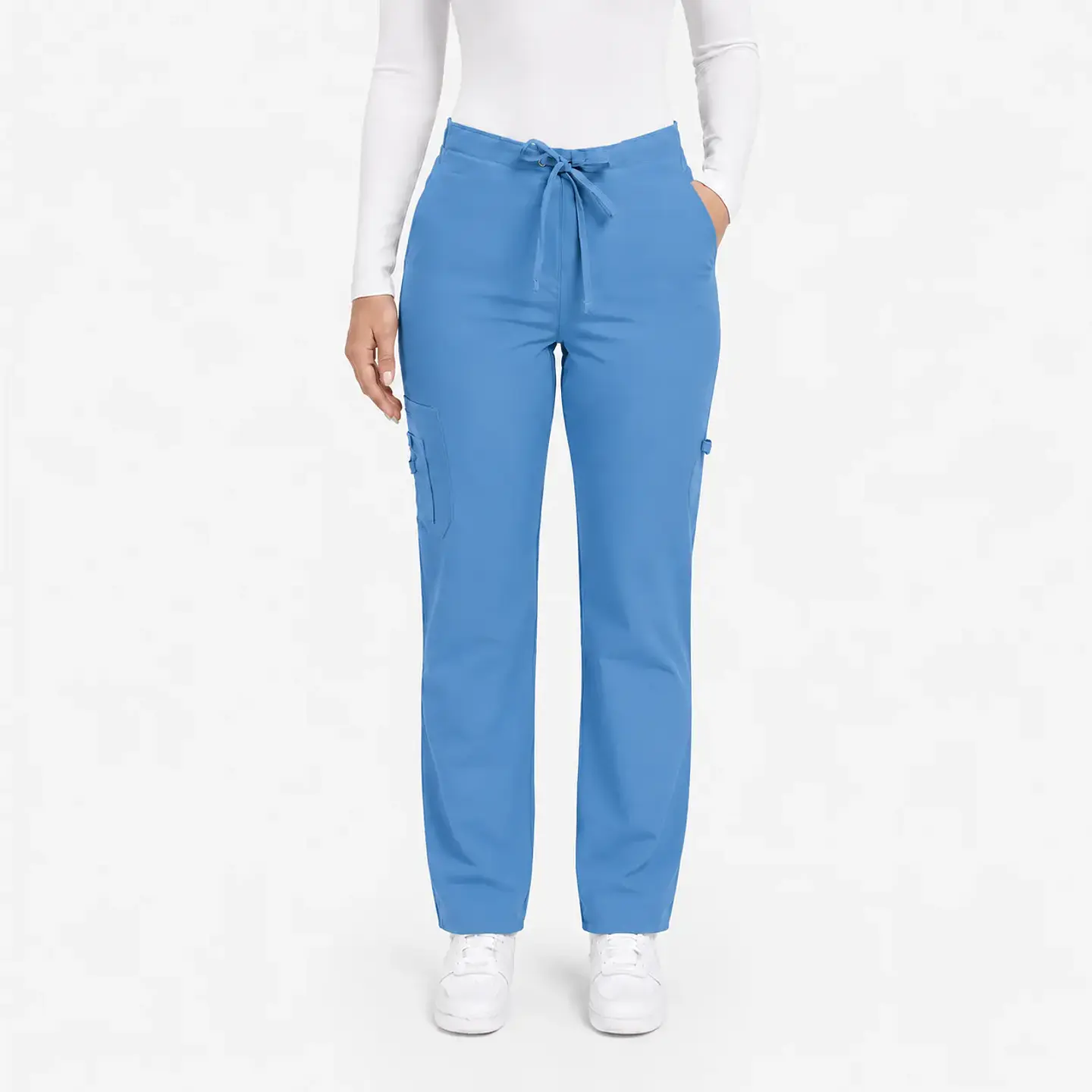 Pantalón Médico Cargo Antifluido para Mujer – Celeste Paquete Vela 2