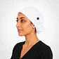 Gorro Clínico con Botones para Mascarilla - Blanco Liso - Miniatura 3