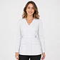 Blusa Clínica Manga Larga Cargo Antifluido Elasticada para Mujer – Blanco con Contraste - Miniatura 2