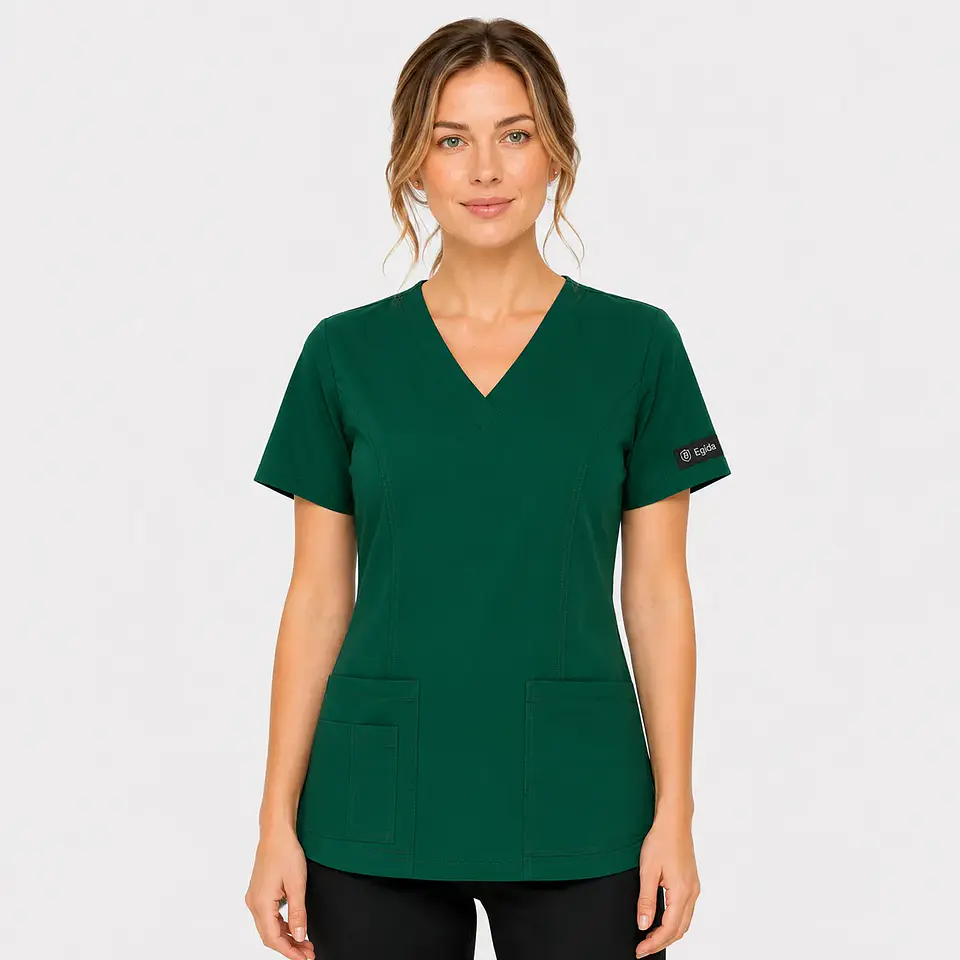 Blusa Clínica Mujer Iris Verde Botella Antifluido  2