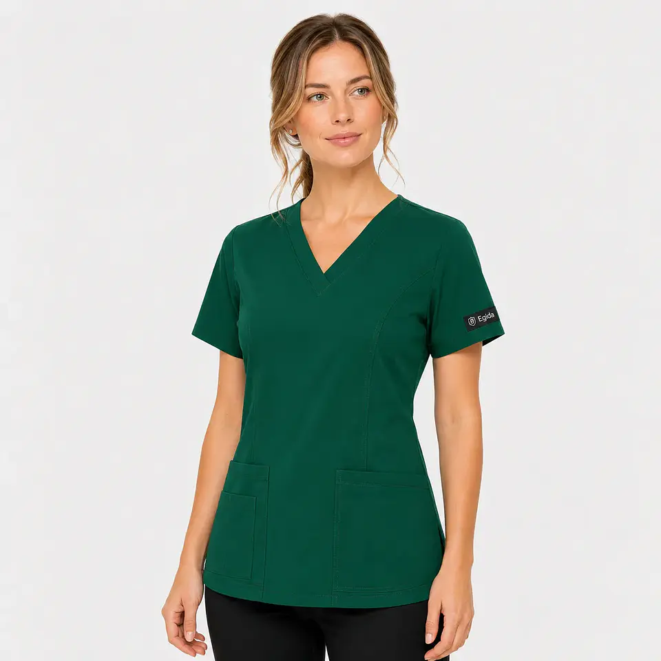 Blusa Clínica Mujer Iris Verde Botella Antifluido  1