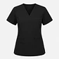 Blusa Clínica Mujer Flex Negra  - Miniatura 4