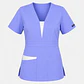Blusa Clínica Mujer Atenea Lila Premium con Aplicaciones Blancas - Miniatura 3