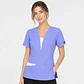 Blusa Clínica Mujer Atenea Lila Premium con Aplicaciones Blancas - Miniatura 1