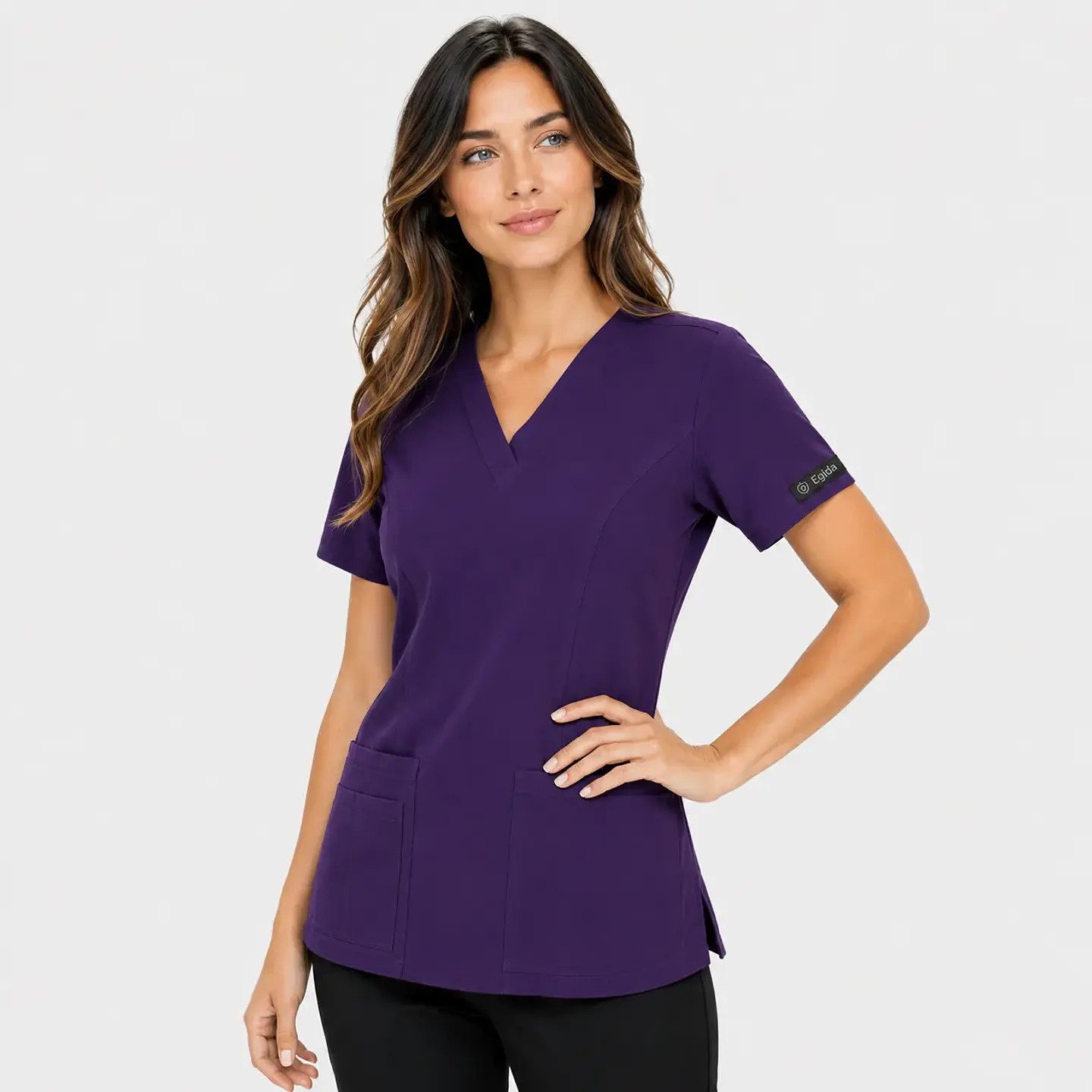 Blusa Clínica Mujer Iris Morado Antifluido 1