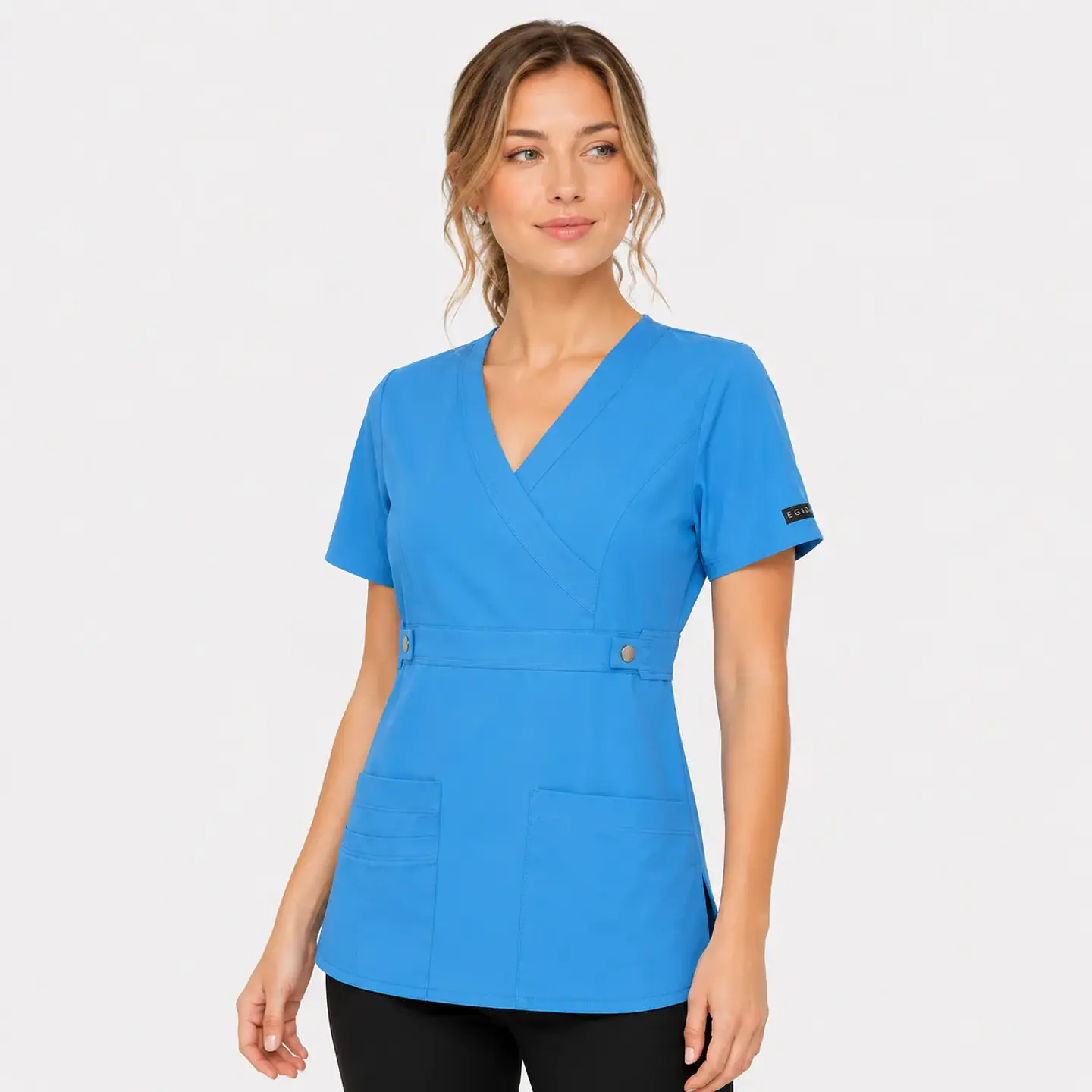 Blusa Clínica Mujer Cargo Antifluido Celeste Cielo  1