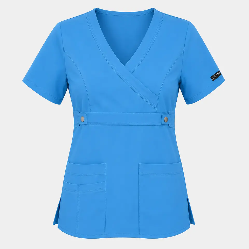 Blusa Clínica Mujer Cargo Antifluido Celeste Cielo  3
