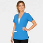 Blusa Clínica Mujer Atenea Celeste Cielo Premium con Aplicaciones Blancas - Miniatura 1