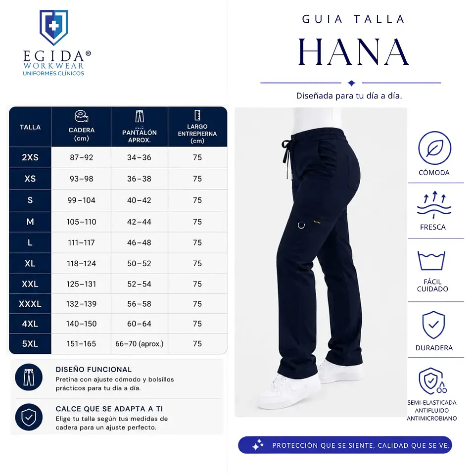 Pantalón Clínico Recto Hana Mujer Celeste Antifluido | Linea Aesthetic 4