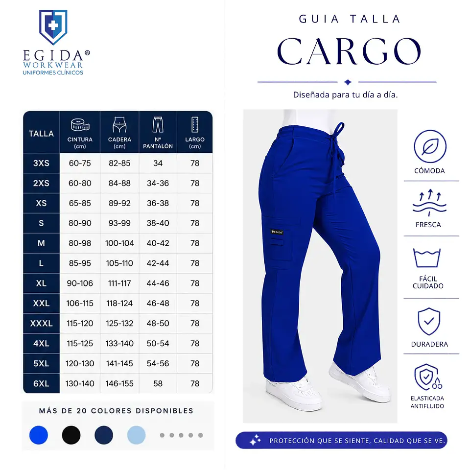 Pantalón Clínico para Mujer Modelo Cargo Antifluido Elasticado Morado 4